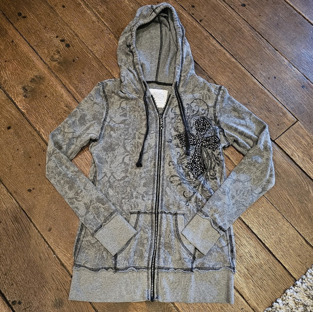 Maurice's Premium  Size Medium Cross Hoodie with Zipper